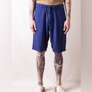 OrSlow New Yorker 100% Cotton Drawstring Shorts Indigo Size Small